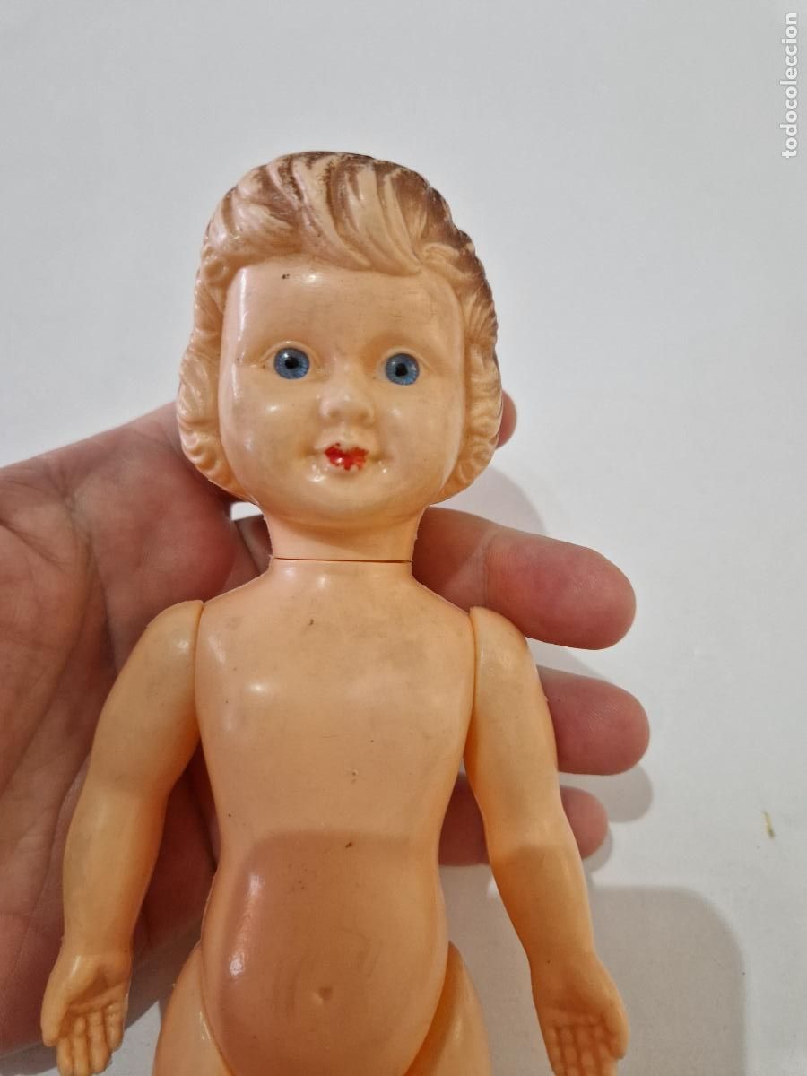 Mu&ntilde;ecas modernas: ANTIGUA MU&Ntilde;ECA CELULOIDE PELO MOLDEADO SEGURAMENTE FRANCESA - Foto 2