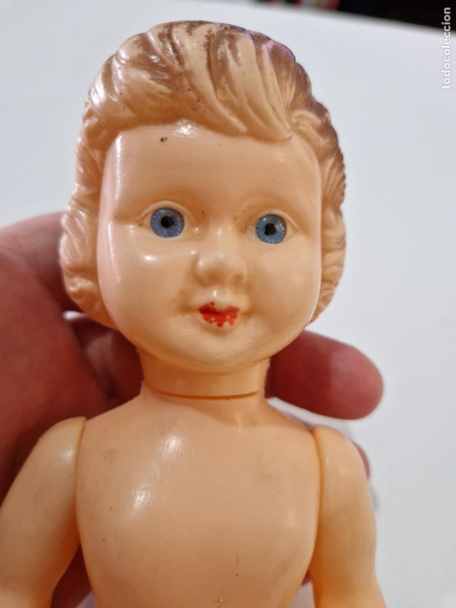 Mu&ntilde;ecas modernas: ANTIGUA MU&Ntilde;ECA CELULOIDE PELO MOLDEADO SEGURAMENTE FRANCESA - Foto 4