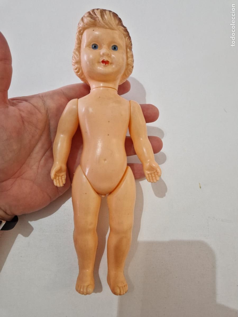 Mu&ntilde;ecas modernas: ANTIGUA MU&Ntilde;ECA CELULOIDE PELO MOLDEADO SEGURAMENTE FRANCESA - Foto 1