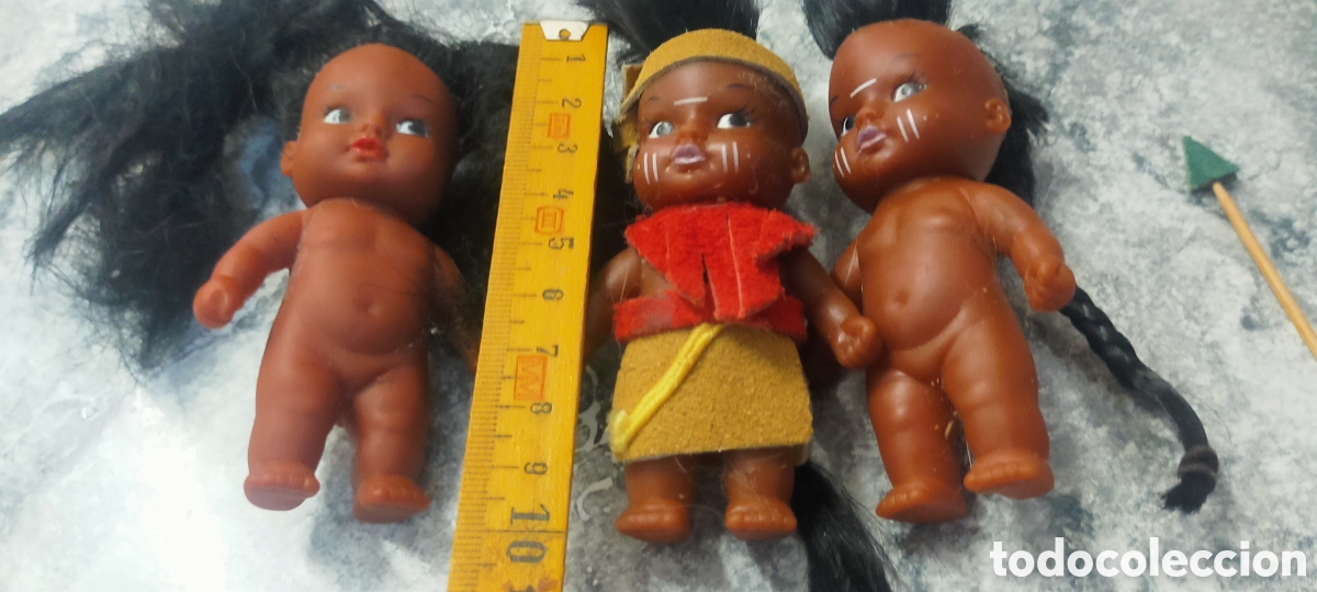 Mu&ntilde;ecas modernas: 3 Mu&ntilde;ecos Ind&iacute;genas Vintage - Foto 2