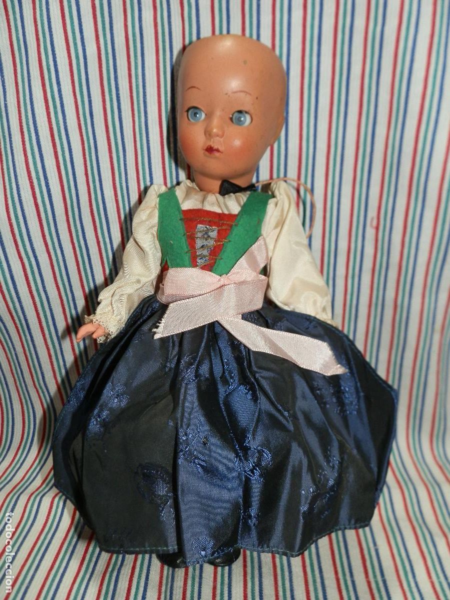 Mu&ntilde;ecas modernas: ANTIGUA MU&Ntilde;ECA CELULOIDE SIN MARCA OJOS BASCULANTES 30 CM - Foto 1