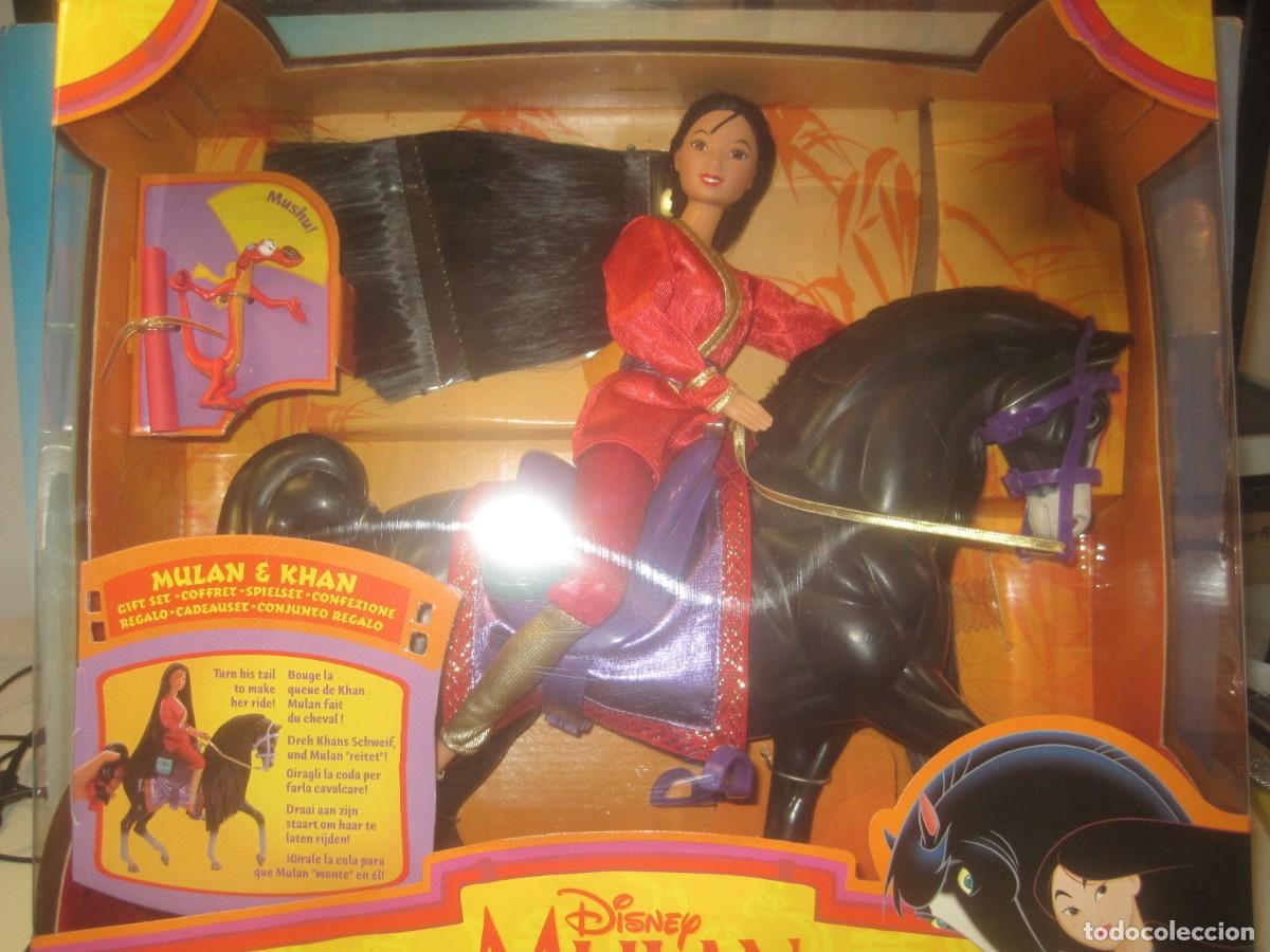 Mu&ntilde;ecas Modernas: MULAN Y SU CABALLO KHAN DE DISNEY NUEVA EN CAJA DE MATEL 1997