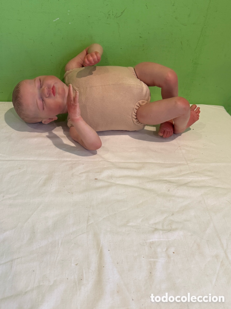 Mu&ntilde;ecas Modernas: Mu&ntilde;eco beb&eacute; reborn realista cuerpo blando silicona vinilo ojos cerrados
