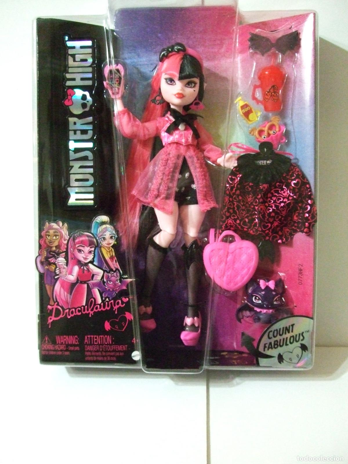 Mu&ntilde;ecas Modernas: DRACULAURA + MASCOTA COUNT FABULOUS - MONSTER HIGH G3 MATTEL 2022 DOLL MU&Ntilde;ECA FIGURA G 3 VAMPIRA