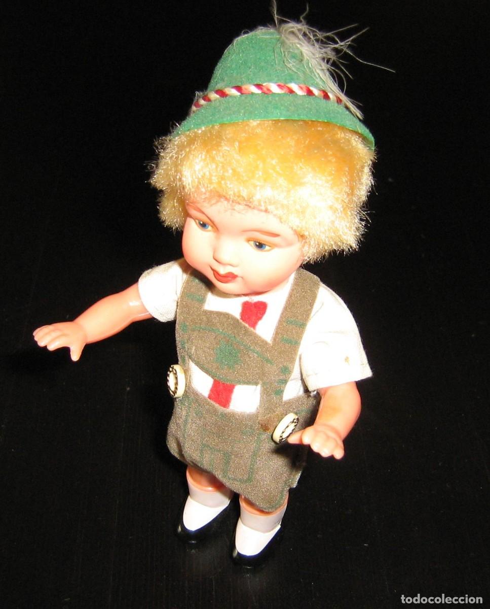 Mu&ntilde;ecas modernas: ANTIGUO MU&Ntilde;ECO DE CELULOIDE CON TRAJE T&Iacute;PICO TIROL&Eacute;S. - Foto 4