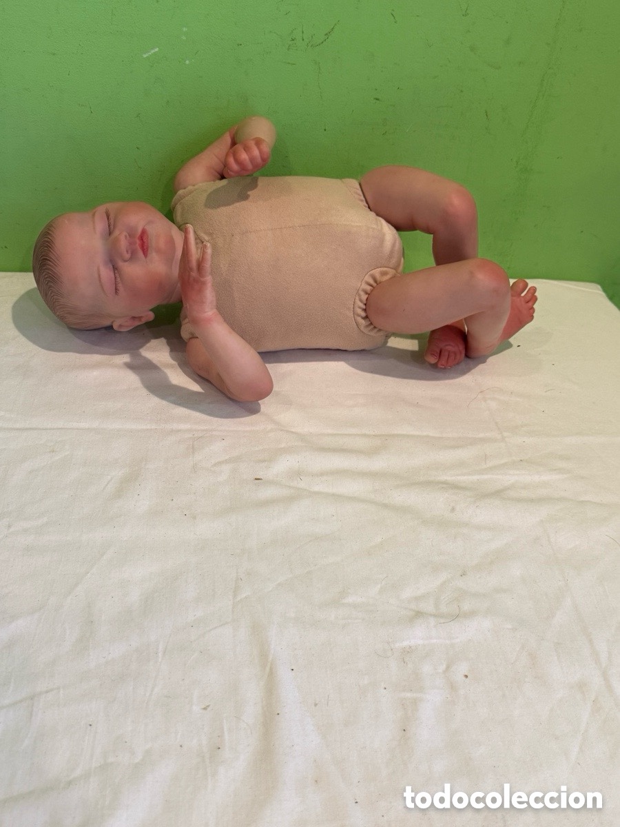 Mu&ntilde;ecas Modernas: Mu&ntilde;eco beb&eacute; reborn realista cuerpo blando silicona vinilo ojos cerrados