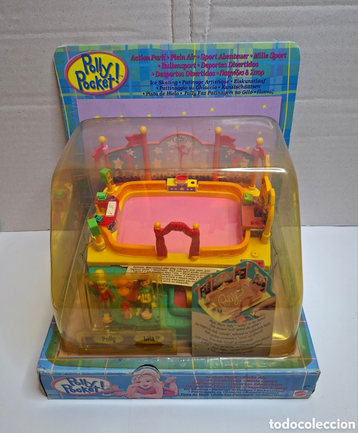 Mu&ntilde;ecas Modernas: POLLY POCKET DEPORTES DIVERTIDOS. PISTA DE HIELO. PATINAJE. MATTEL.NUEVO. REF 21942. 1998. BLUEBIRD.