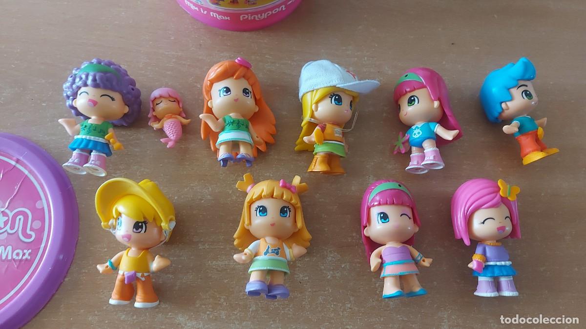 Mu&ntilde;ecas Modernas: Lote 9 mu&ntilde;ecas Pinypon mix is max con caja pin y pon
