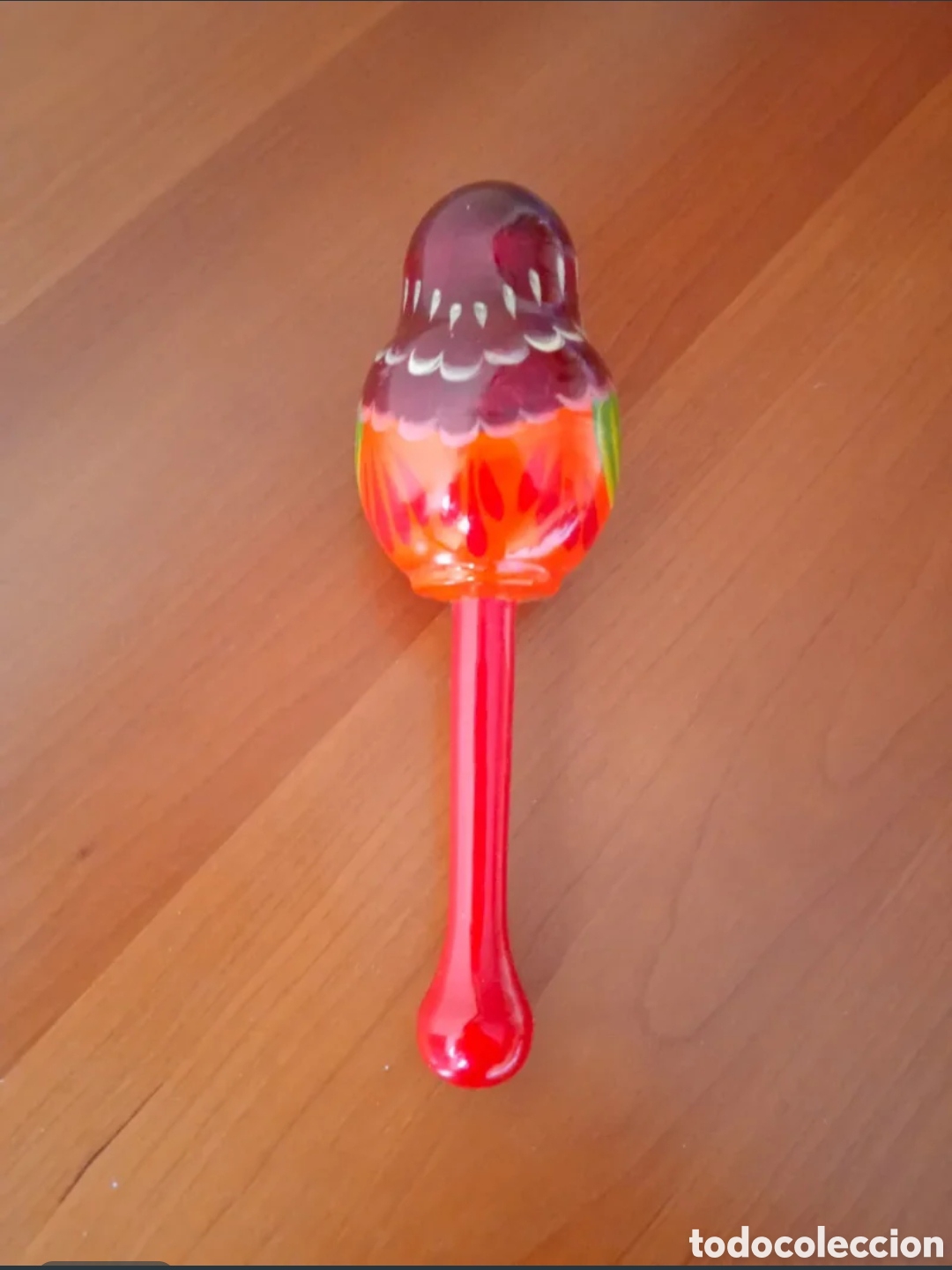 Mu&ntilde;ecas modernas: Sonajero Matrioska de madera - Foto 3