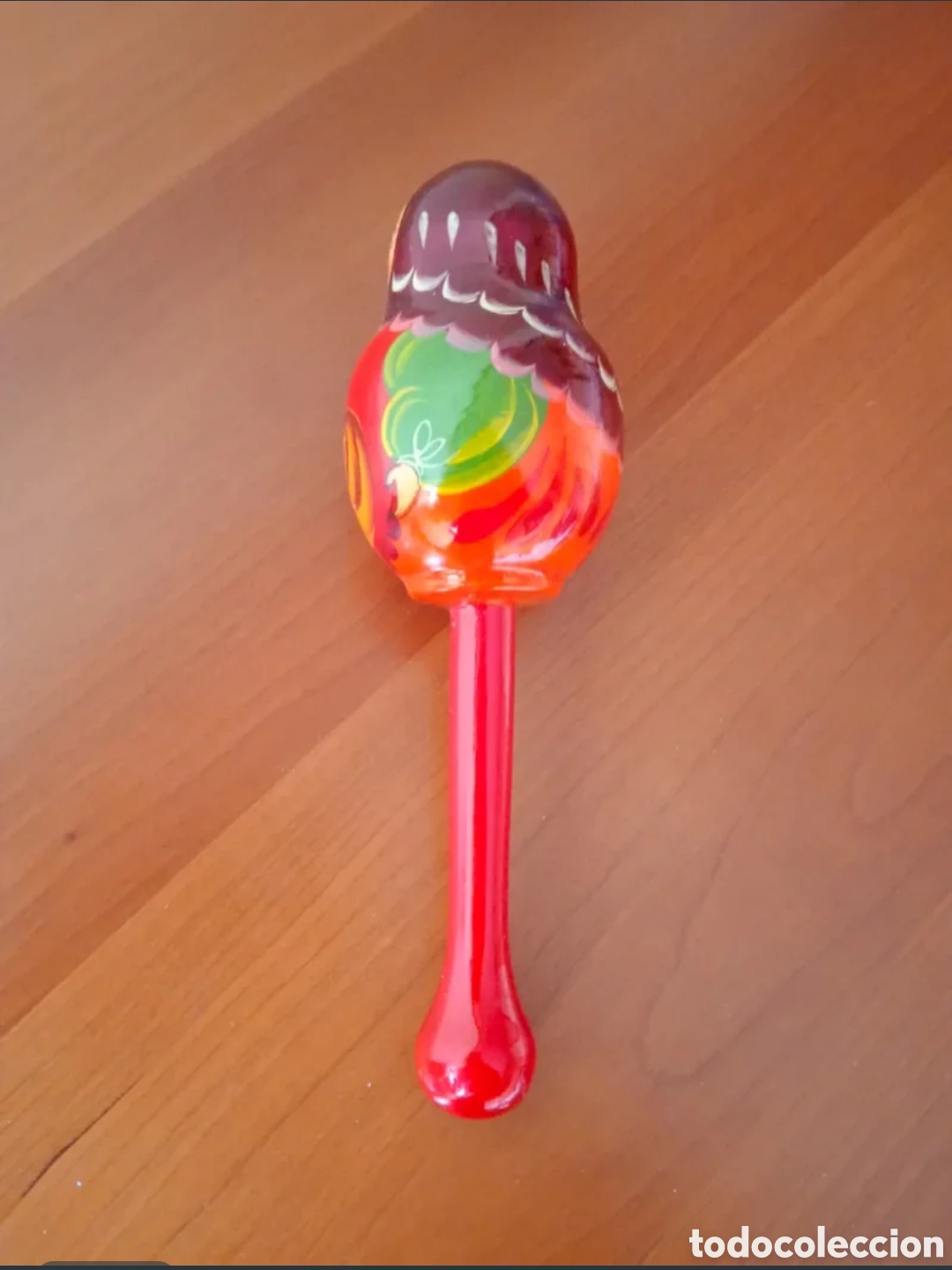 Mu&ntilde;ecas modernas: Sonajero Matrioska de madera - Foto 4