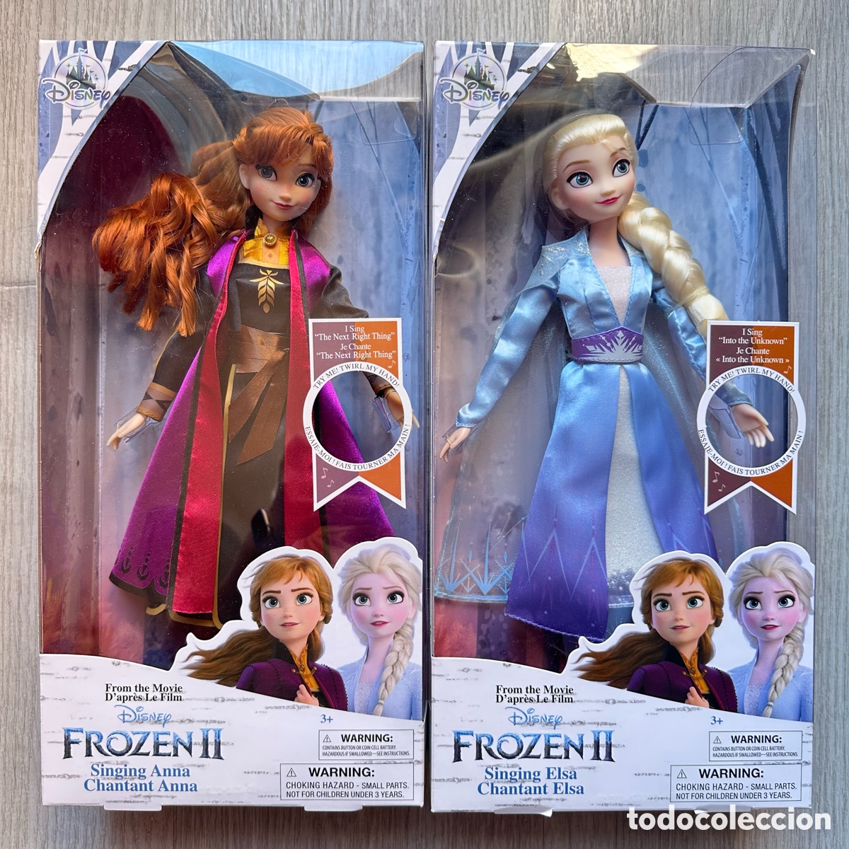 Mu&ntilde;ecas Modernas: Lote Mu&ntilde;ecas que cantan Elsa y Anna, Frozen 2, Disney Store.