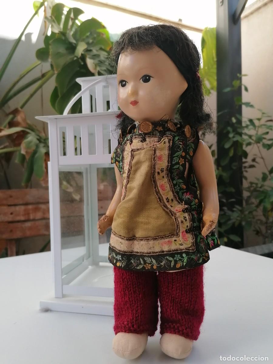 Mu&ntilde;ecas modernas: Mu&ntilde;eca china vintage de composici&oacute;n y trapo - Foto 3