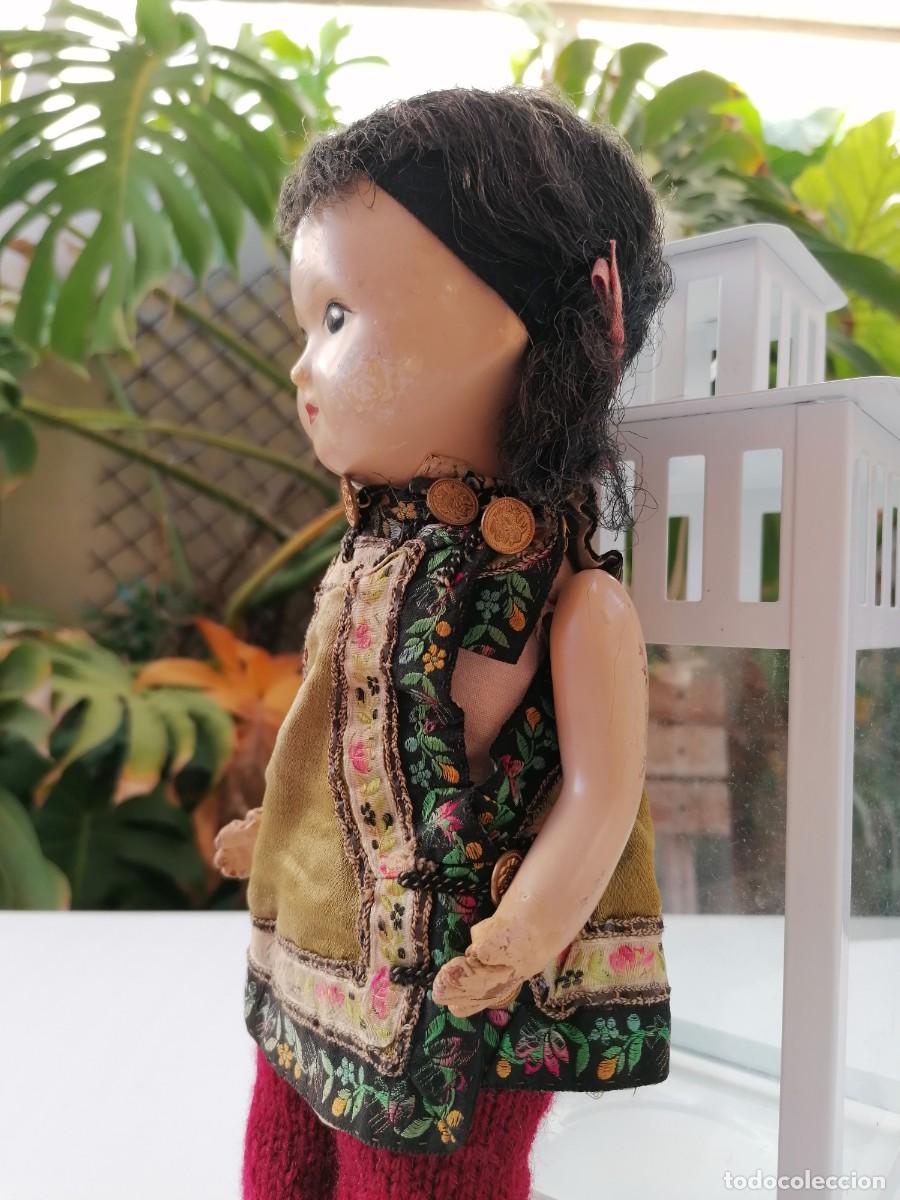 Mu&ntilde;ecas modernas: Mu&ntilde;eca china vintage de composici&oacute;n y trapo - Foto 4