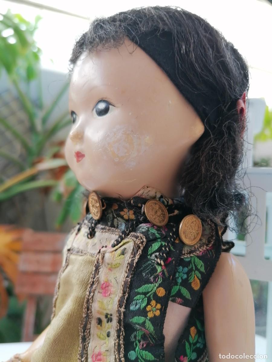 Mu&ntilde;ecas modernas: Mu&ntilde;eca china vintage de composici&oacute;n y trapo - Foto 5