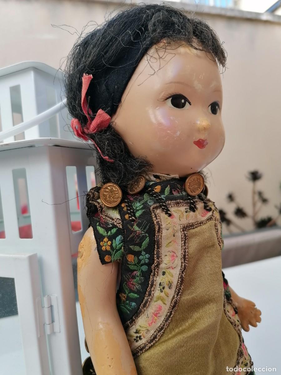 Mu&ntilde;ecas modernas: Mu&ntilde;eca china vintage de composici&oacute;n y trapo - Foto 6