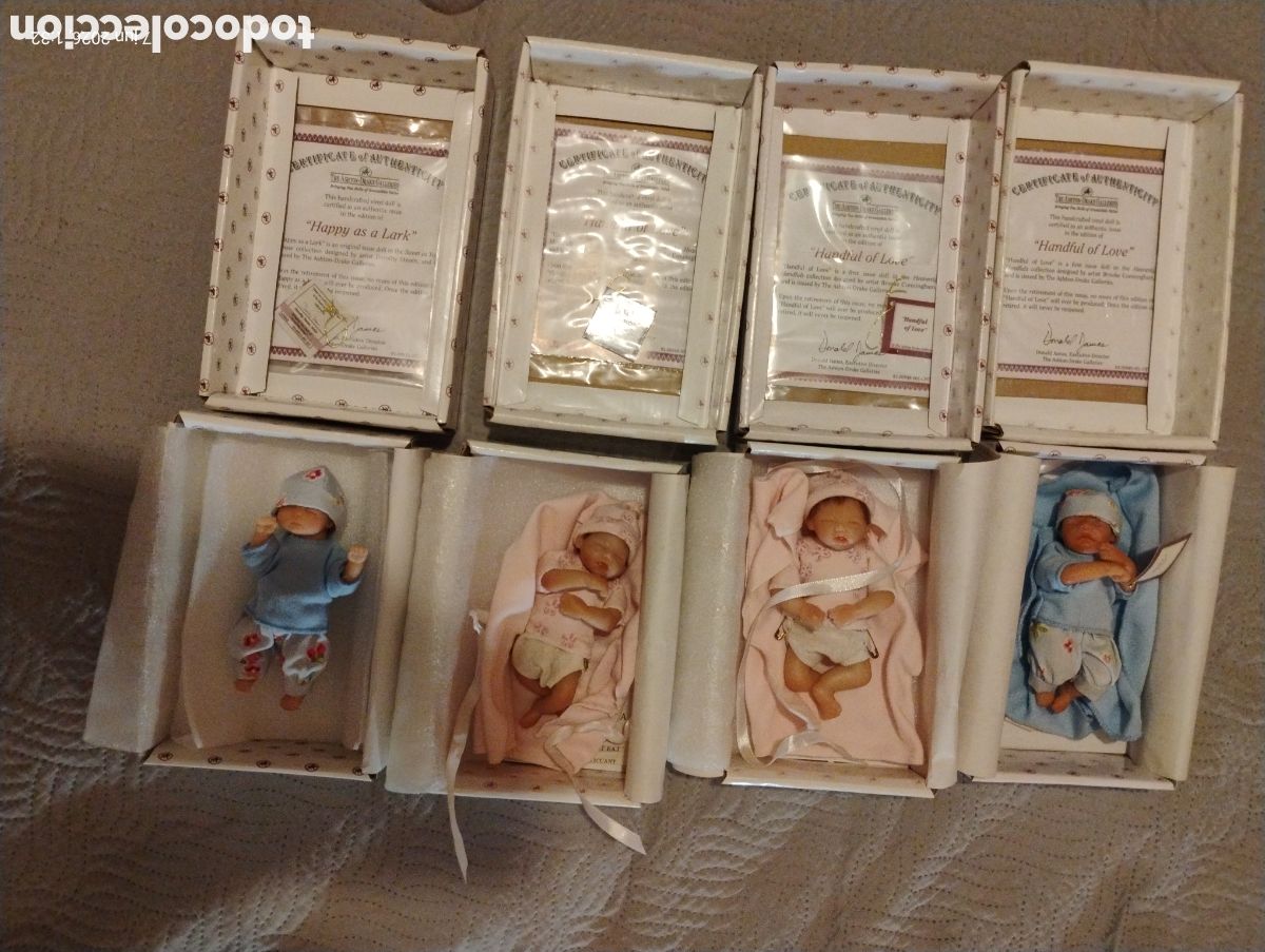 Mu&ntilde;ecas modernas: &diams;LOTE 4 MU&Ntilde;ECAS MINIATURA ASHTON-DRAKE GALLERIES. CON CAJAS Y CERTIFICADOS (est&aacute;n por separado)