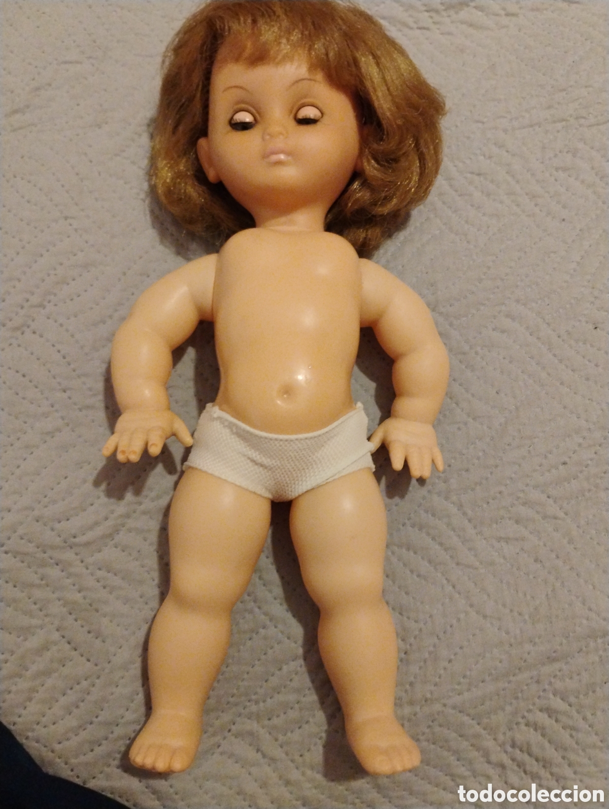 Mu&ntilde;ecas Modernas: Antigua mu&ntilde;eca Poupon BELLA (Francia) a&ntilde;os 60 - 31 cm - Ojos perfectos