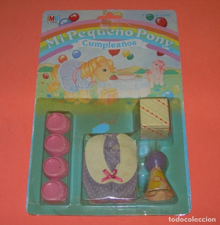 Mu&ntilde;ecas Modernas: CONJUNTO ACCESORIOS CUMPLEA&Ntilde;OS MI PEQUE&Ntilde;O / MY LITTLE PONY - BLISTER SIN ABRIR - ORIGINAL A&Ntilde;OS 80 -