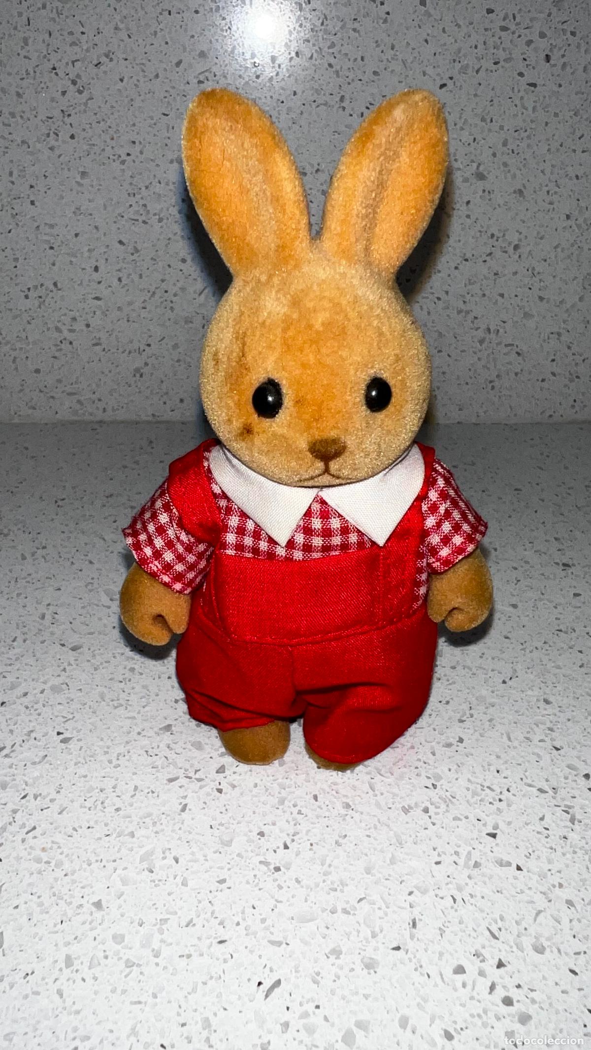 Mu&ntilde;ecas modernas: SYLVANIAN - ANTIGUO MU&Ntilde;ECO CONEJO SYLVANIAN, VESTIDO DE ORIGEN!