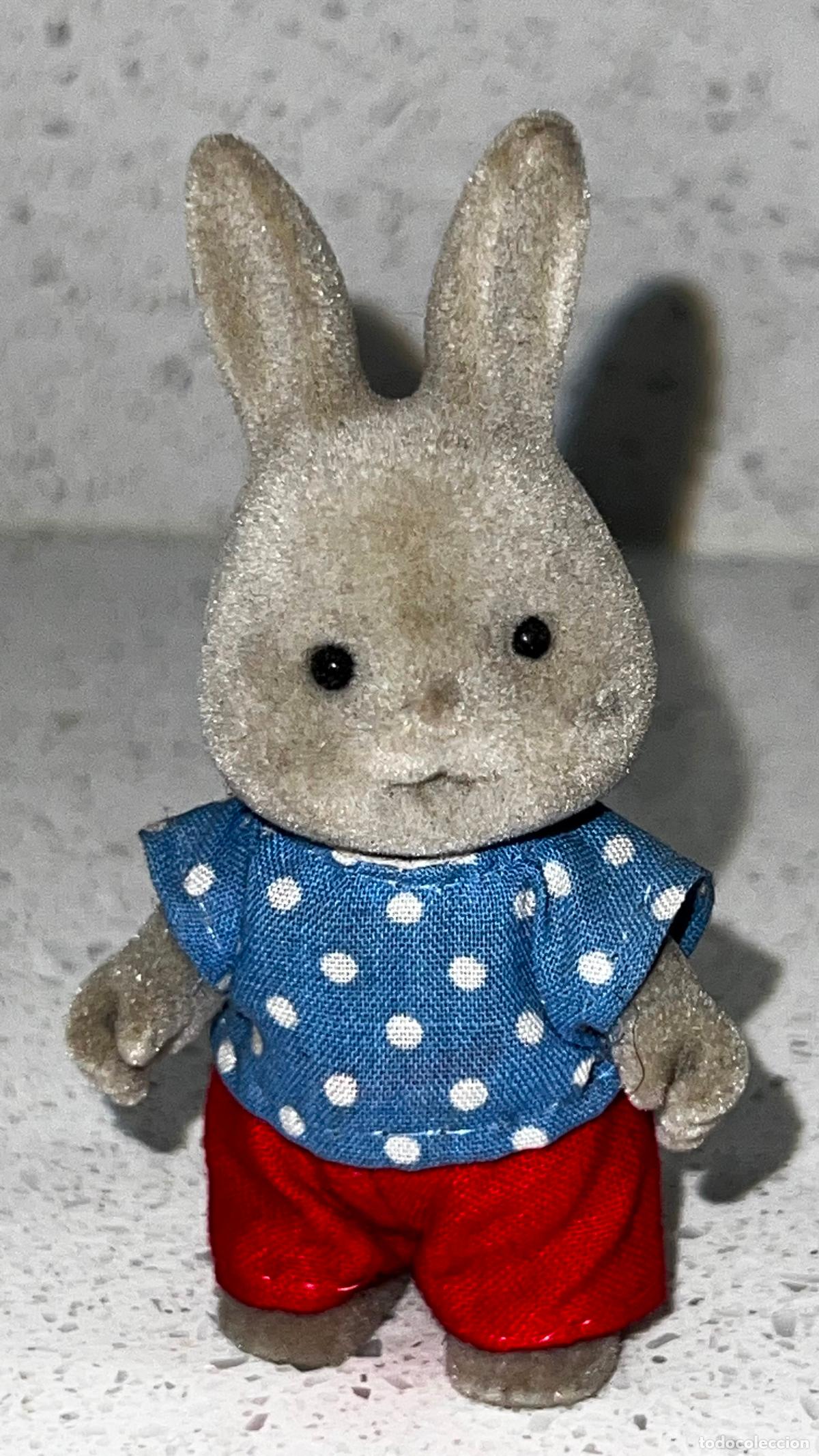 Mu&ntilde;ecas modernas: SYLVANIAN - ANTIGUO MU&Ntilde;ECO CONEJO SYLVANIAN, VESTIDO DE ORIGEN!