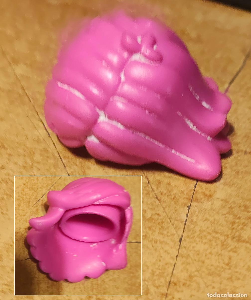 Mu&ntilde;ecas modernas: accesorio para mu&ntilde;ecas de peluca de pl&aacute;stico rosa brillante