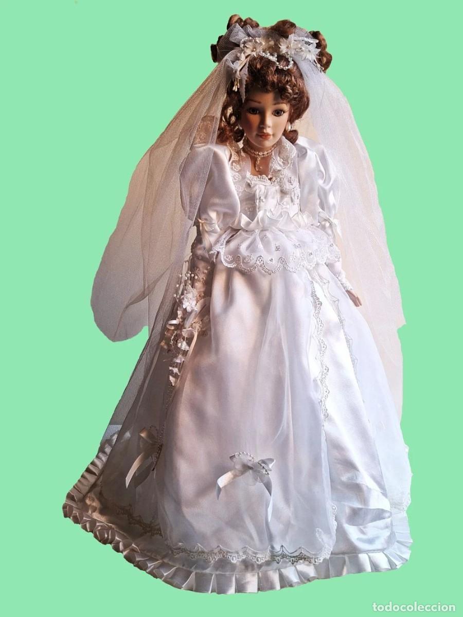 Mu&ntilde;ecas modernas: LEONARDO COLLECTION MU&Ntilde;ECA DE PORCELANA (NOVIA) ALTO58.CM-