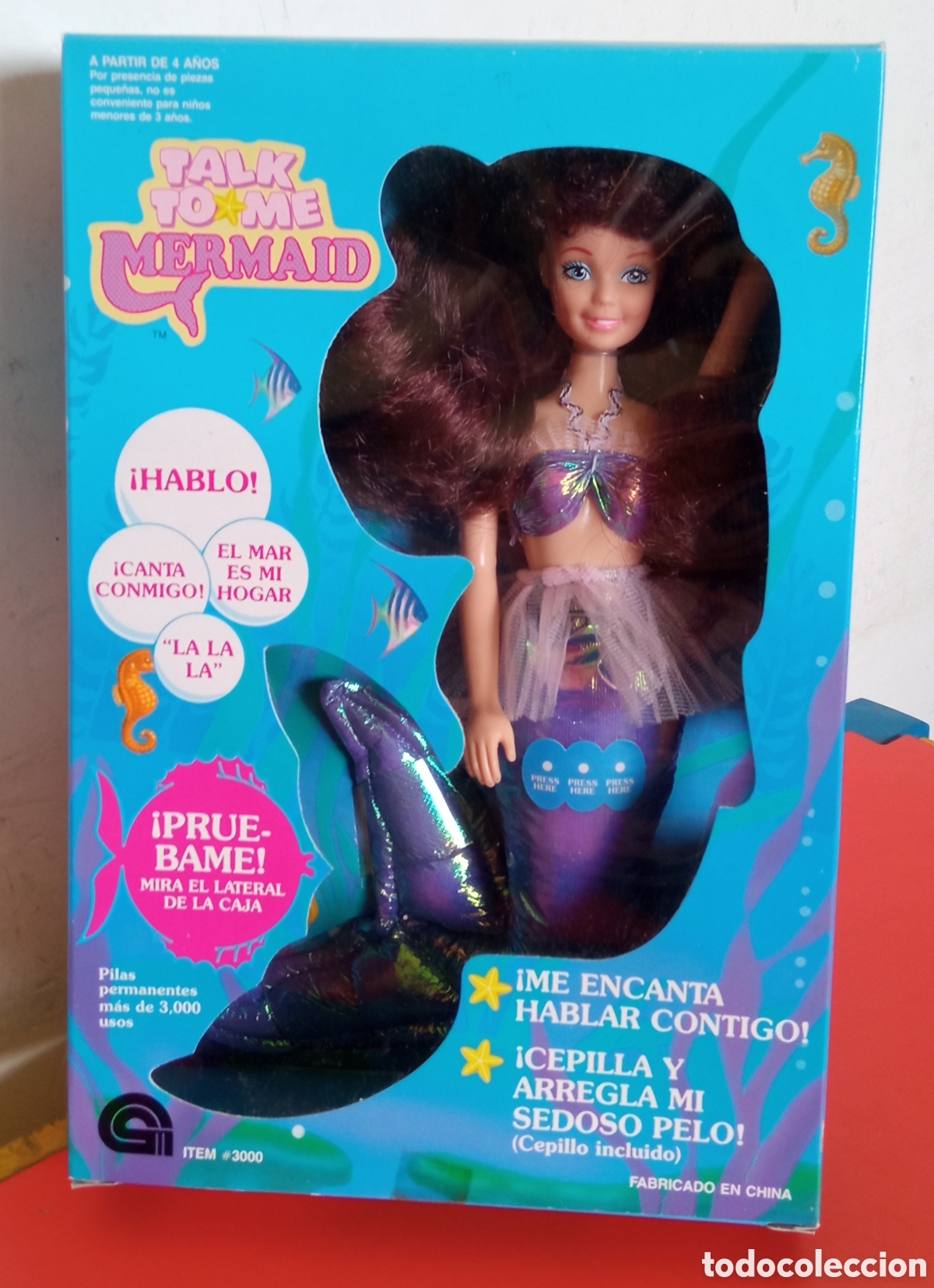 Mu&ntilde;ecas modernas: SIRENITA PELO MORENO.IMPORTACI&Oacute;N 90'S.NUEVA EN CAJA.NO FUNCIONA.