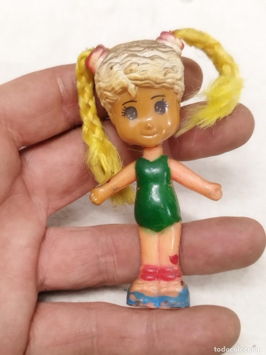 Mu&ntilde;ecas modernas: Antigua mu&ntilde;eca Little Snap Dolls, rubia con trenzas. Chap Mei a&ntilde;os 90.