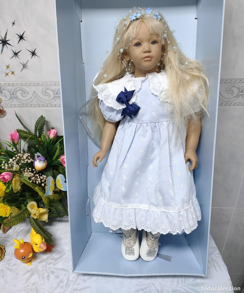 Mu&ntilde;ecas modernas: MU&Ntilde;ECA ALEMANA ANNETTE HIMSTEDT ORIGINAL. 62 CM. PELO NATURAL. NUEVA. M&Aacute;S REGALOS