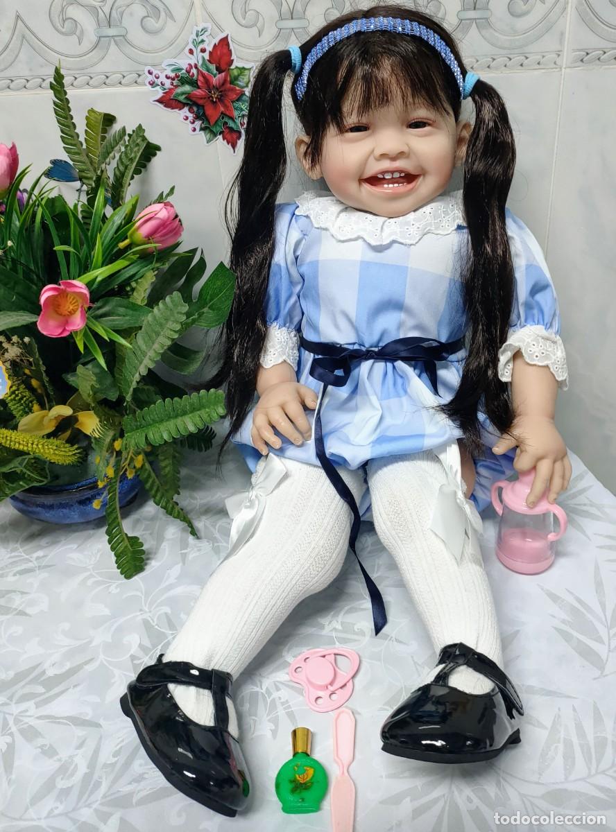 Mu&ntilde;ecas modernas: MU&Ntilde;ECA REBORN ORIGINAL. 60 CM. VINILO. CUERPO PA&Ntilde;O. NUEVA. M&Aacute;S REGALOS