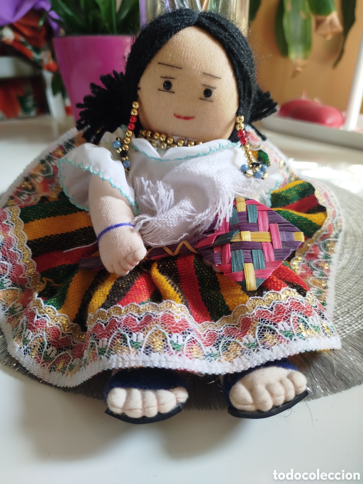 Mu&ntilde;ecas modernas: ​Mu&ntilde;eca de trapo artesanal traje regional 25cm mexicana