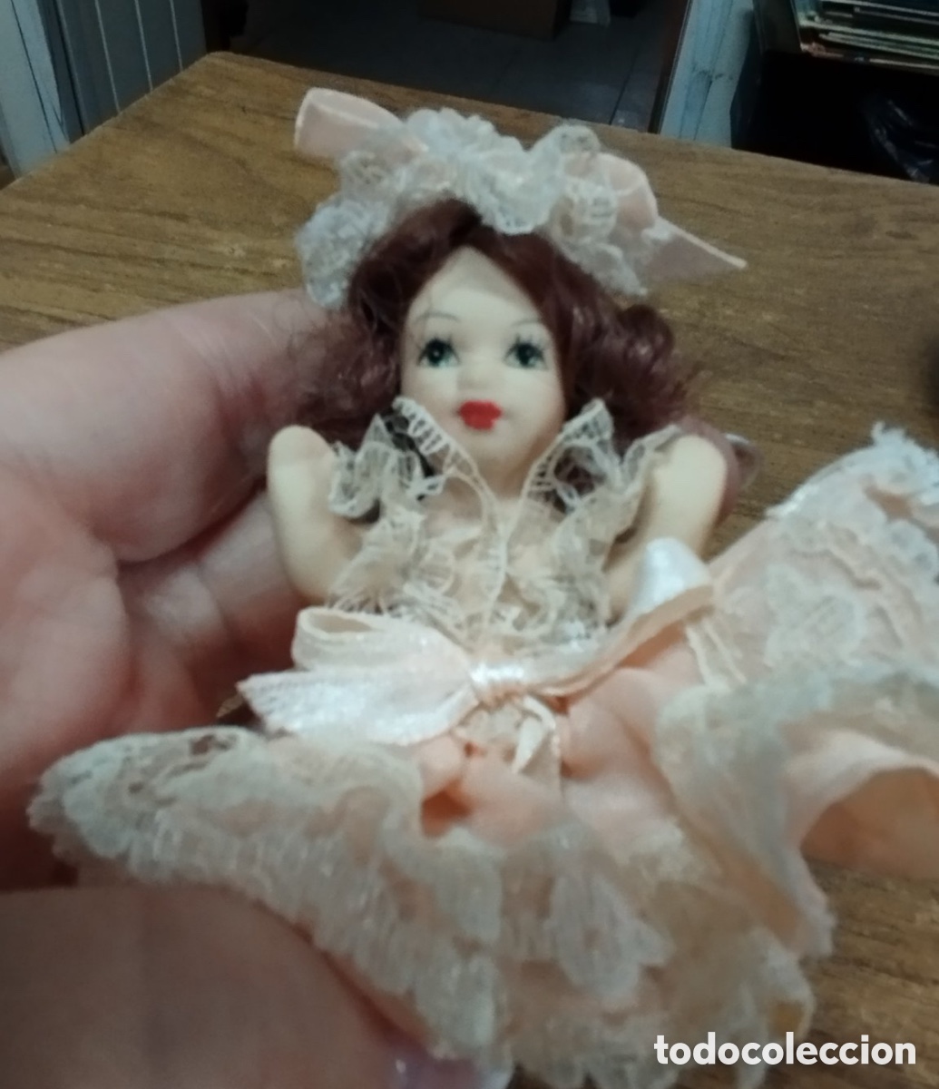 Mu&ntilde;ecas modernas: Mini Mu&ntilde;eca de Porcelana Alemana - 7 cm - Estilo Vintage / Colecci&oacute;n