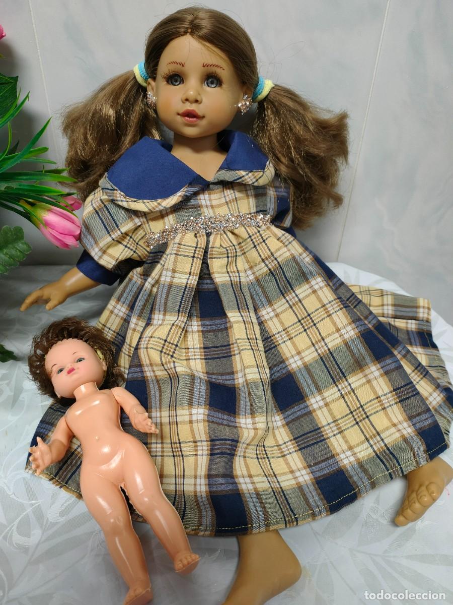 Mu&ntilde;ecas modernas: 2 LOTE MU&Ntilde;ECA BAMBOLA. DESCATALOGADA. ESPA&Ntilde;A. 45 CM. VINILO/CUERPO PA&Ntilde;O. M&Aacute;S REGALOS GRATIS.