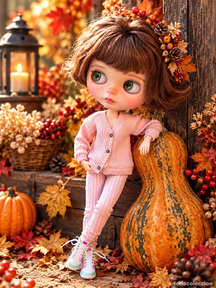 Mu&ntilde;ecas modernas: Preciosa chaqueta rosa de punto para mu&ntilde;eca Blythe