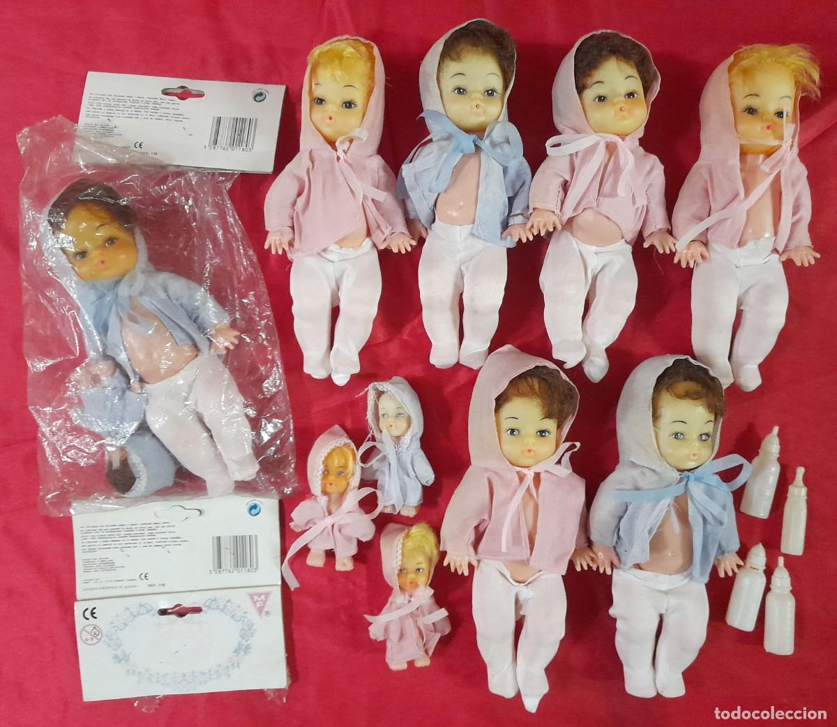 Mu&ntilde;ecas modernas: Lote de Mu&ntilde;ecas Beb&eacute; Vintage - MARKI (Francia) Ref. 118 - Conjunto con Accesorios