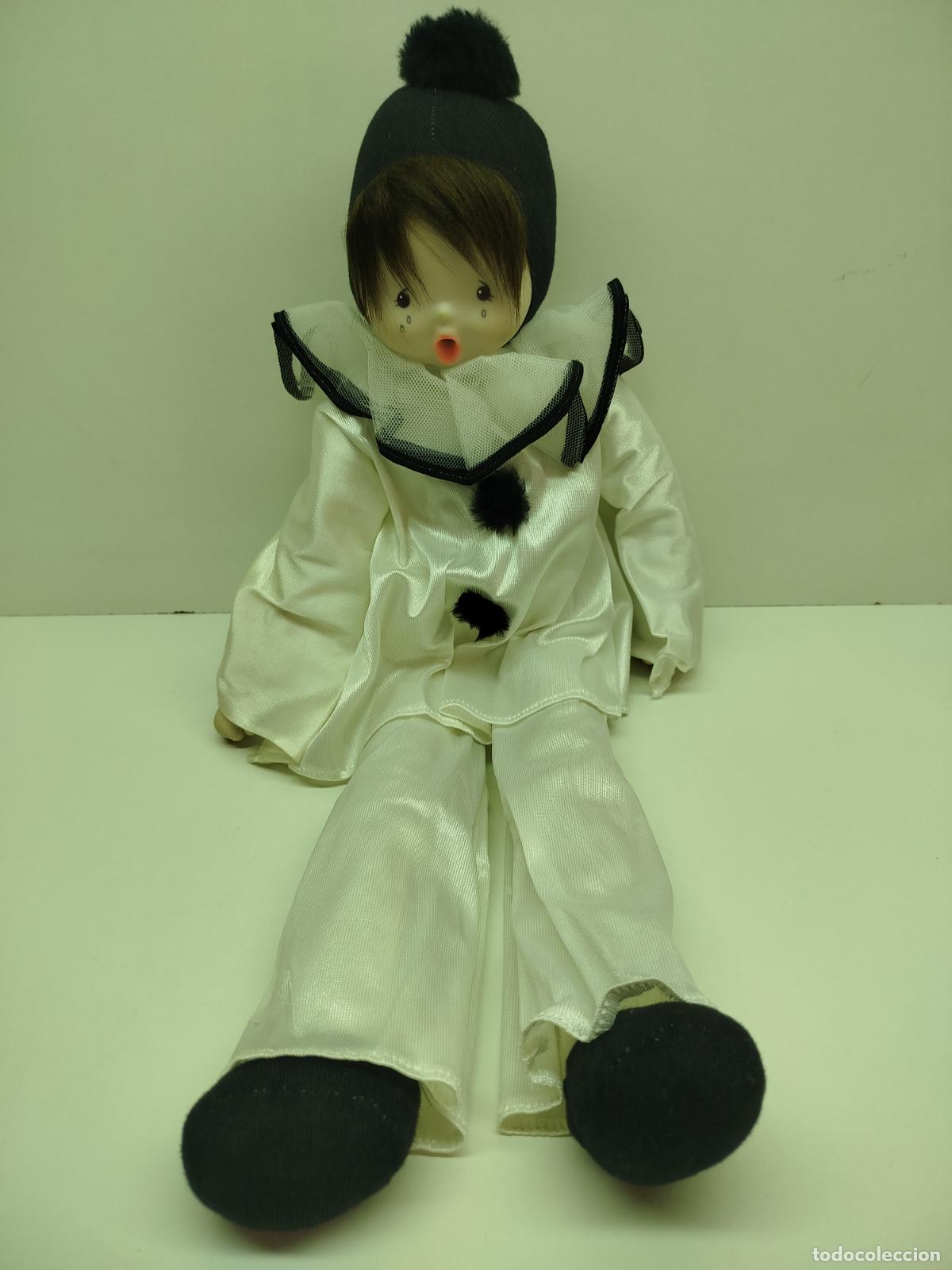 Moderne Puppen: Mu&ntilde;eco Pierrot Vintage A&ntilde;os 80 Chupadedos Grande (56 cm) Cara y Extremidades de Goma