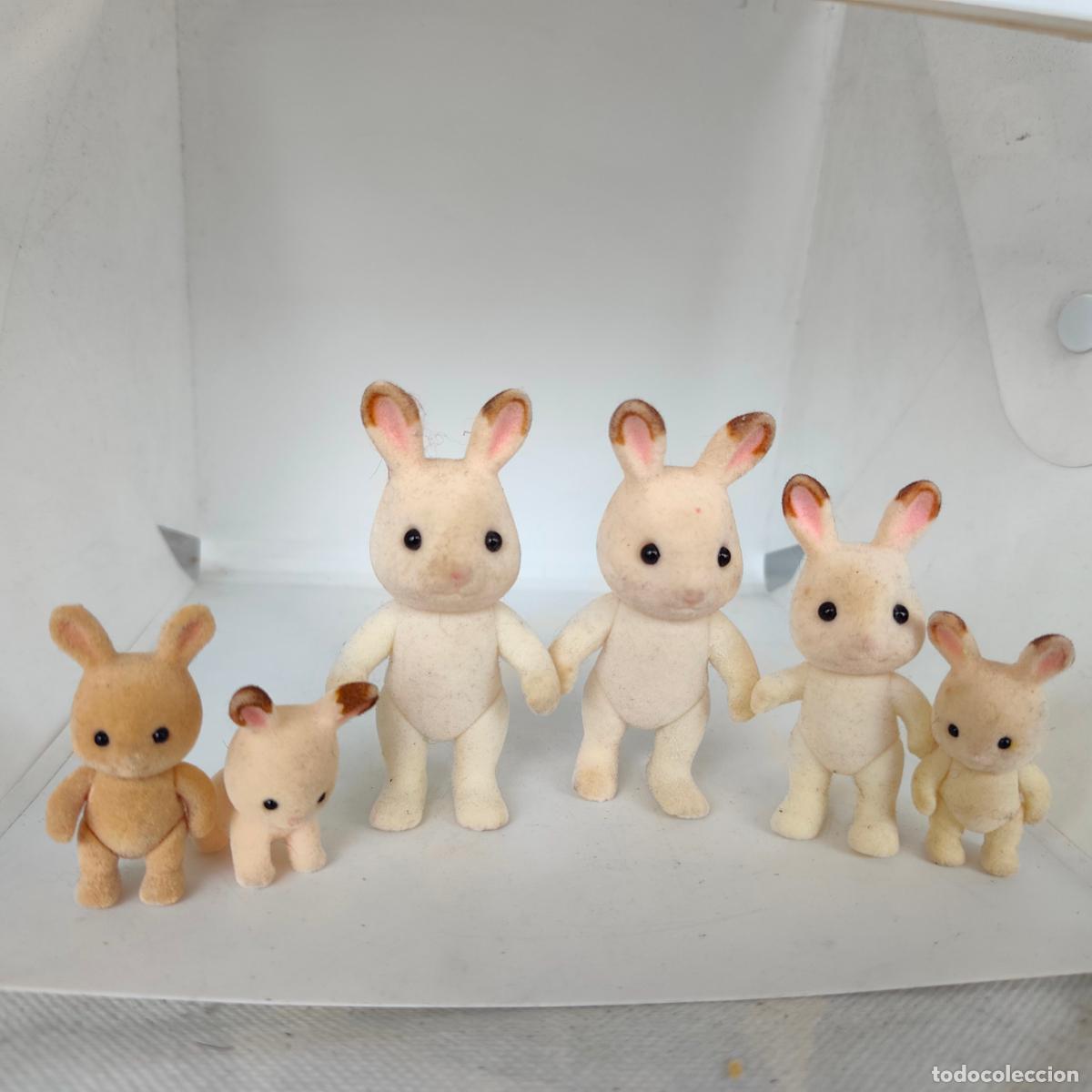 Modern Dolls: Lote 6 figuras de sylvanian families rabbit conejos