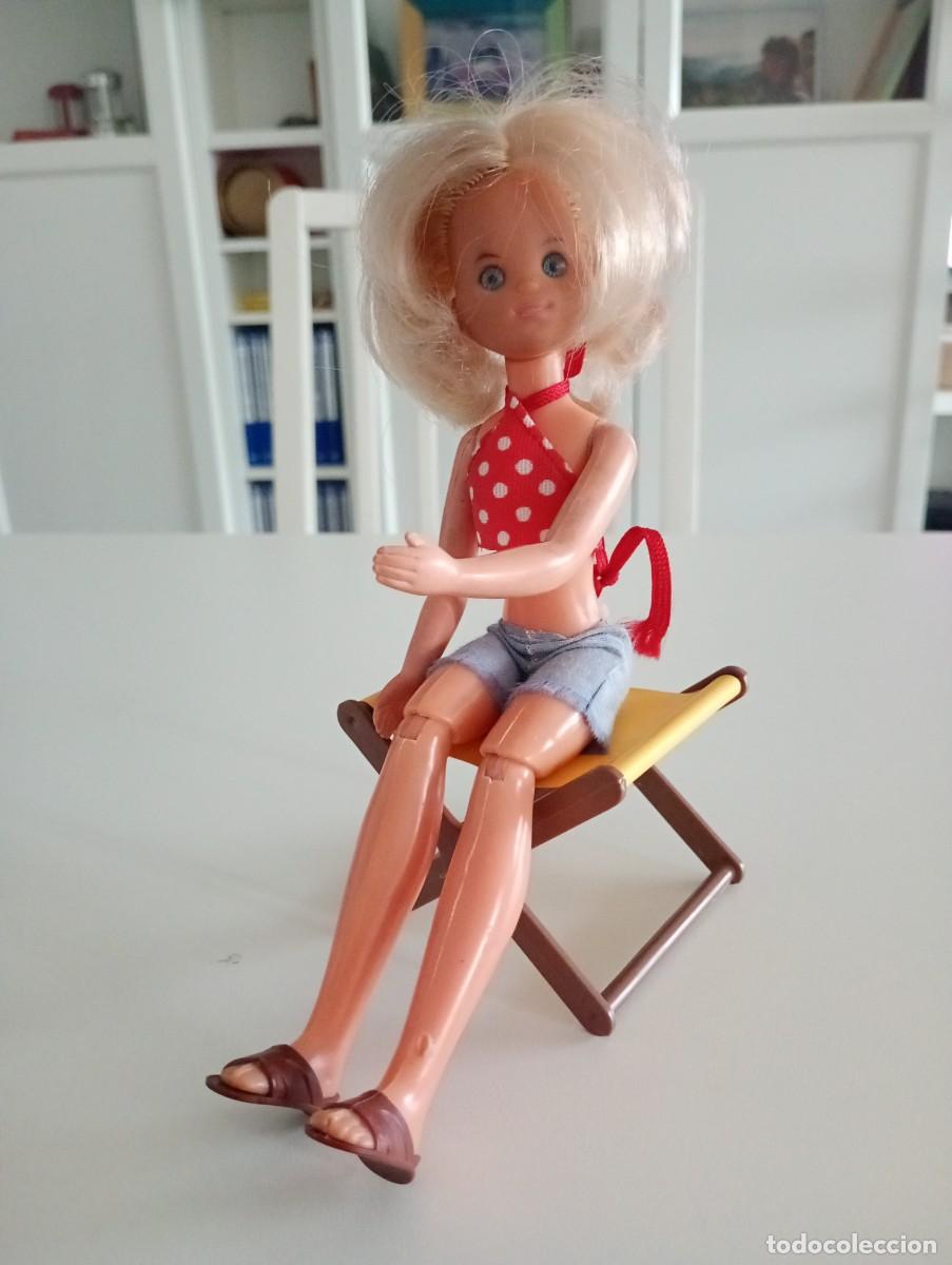 Modern Dolls: Mu&ntilde;eca Sunshine Family Mattel Congost 1973 Familia Feliz Stephie con silla de campo