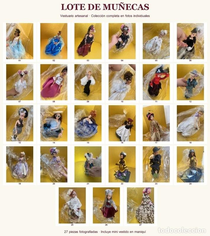 Mu&ntilde;ecas modernas: Lote colecci&oacute;n de mu&ntilde;ecas personalizadas artesanales y vestido en maniqu&iacute; - 27 piezas