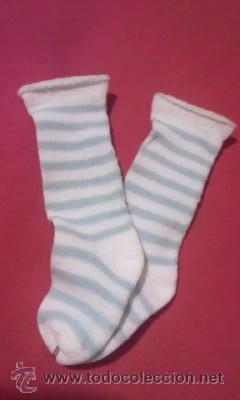 Mu&ntilde;ecas Nancy y Lucas: Nancy calcetines rayas blanco y azul. Nuevos. - Foto 2