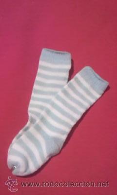 Mu&ntilde;ecas Nancy y Lucas: Nancy calcetines rayas azul y blanco. Nuevos - Foto 1