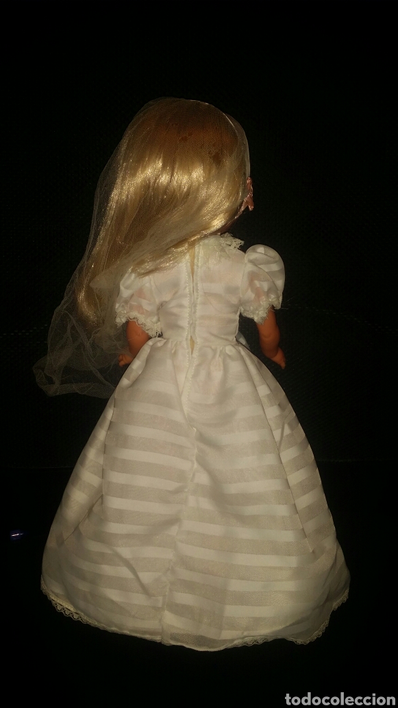 Mu&ntilde;ecas Nancy y Lucas: Vestido de comunion antiguo de Nancy con velo - Foto 3