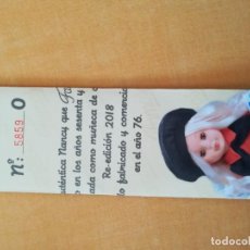 Muñecas Nancy y Lucas: CERTIFICADO DE AUTENTICIDAD NANCY