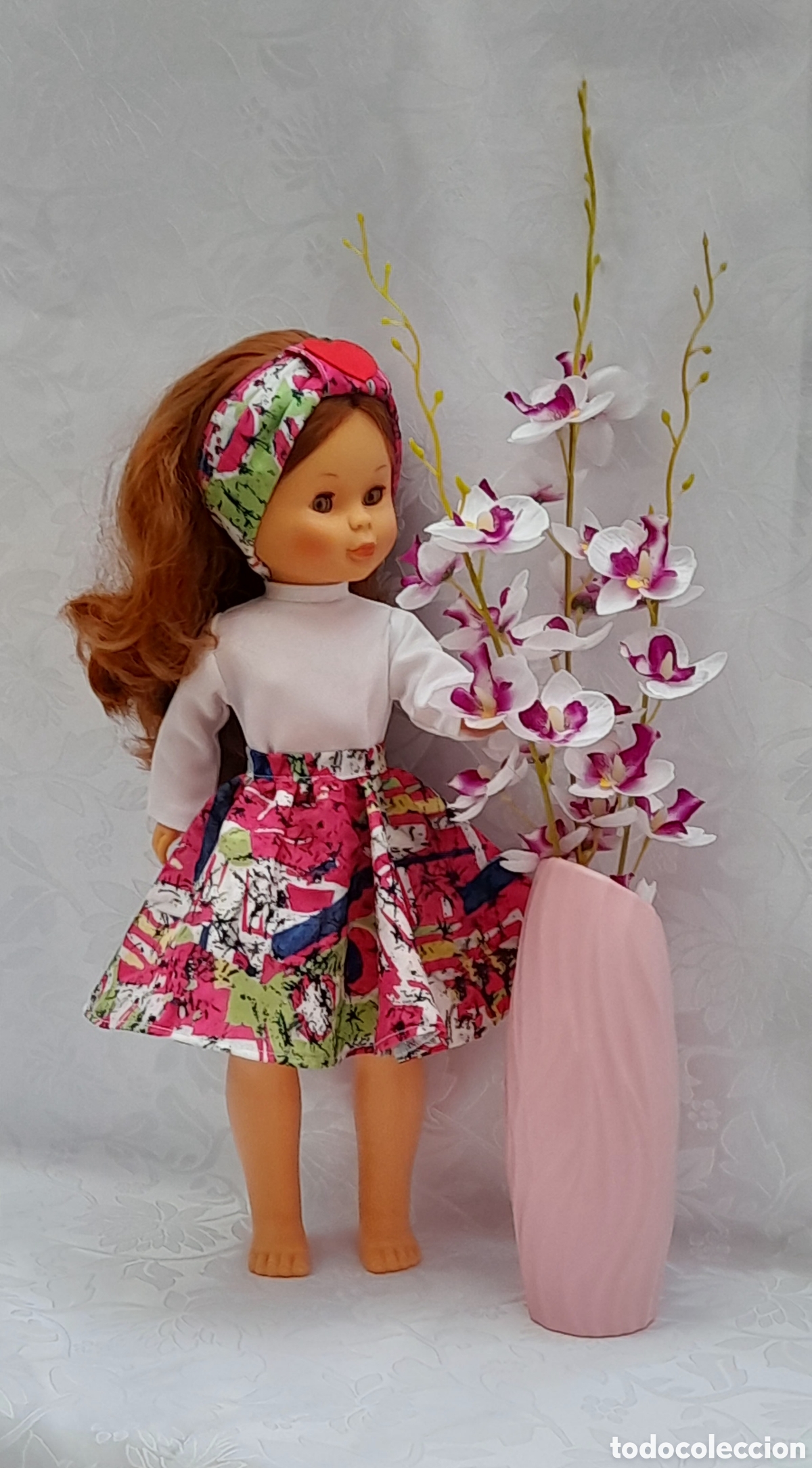 Mu&ntilde;ecas Nancy y Lucas: falda del Conjunto love confeccionado - Foto 3
