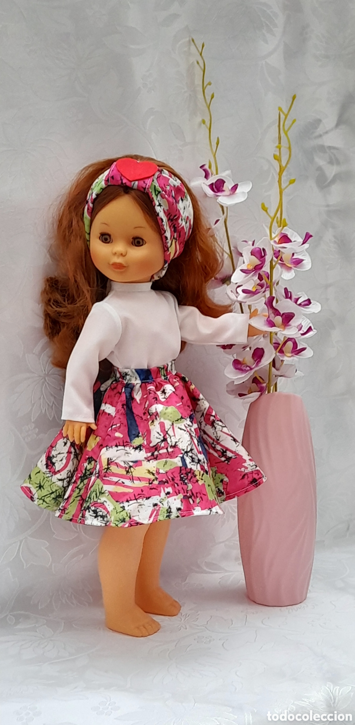 Mu&ntilde;ecas Nancy y Lucas: falda del Conjunto love confeccionado - Foto 4