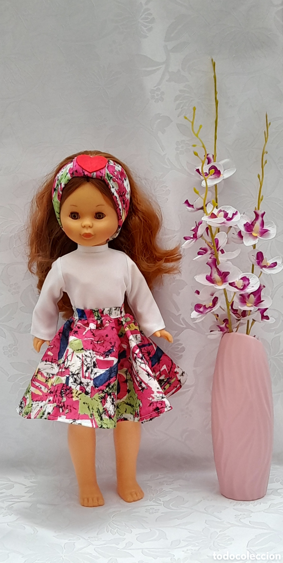 Mu&ntilde;ecas Nancy y Lucas: falda del Conjunto love confeccionado - Foto 1