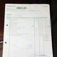 Muñecas Nancy y Lucas: ANTIGUA FACTURA DE JUGUETES CRUELLAS - AÑO 1983 - NANCY NEGRA, BARRIGUITAS, FAMOBIL...