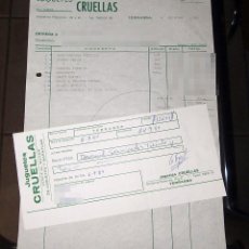Muñecas Nancy y Lucas: ANTIGUA FACTURA Y RECIBO BANCARIO DE JUGUETES CRUELLAS - 1984 - NANCY MULATA, COMANBOYS...