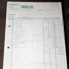 Muñecas Nancy y Lucas: ANTIGUA FACTURA DE JUGUETES CRUELLAS - 1984 - NANCY MULATA, KARPAN, CAMINO DE LA VIDA...