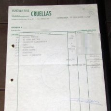 Muñecas Nancy y Lucas: ANTIGUA FACTURA DE JUGUETES CRUELLAS - 1984 - NANCY CUMPLEAÑOS, TRUSO DAYPA, BARRIGUITAS...